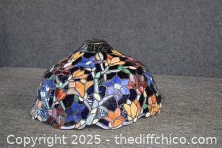 17in Vintage Purple Stainglass Lamp Shade