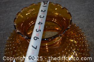 Amber Hobnail Glass Lamp Shade