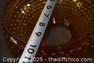 Amber Hobnail Glass Lamp Shade