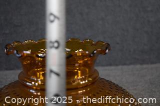 Amber Hobnail Glass Lamp Shade