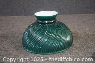 Deep Green Glass Lamp Shade-see pictures
