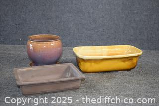 3 Vintage Pottery Pots
