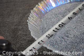 Opalescent Glass Dish and Stand
