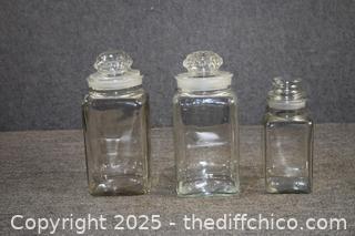 3 Glass Canister with lids