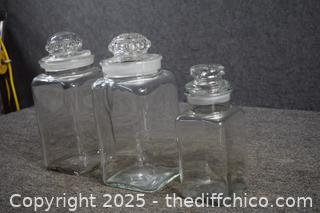 3 Glass Canister with lids