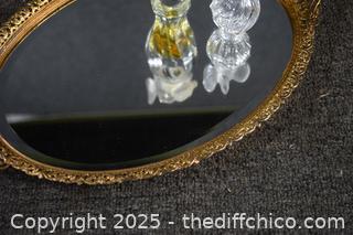 Dresser Beveled Mirror plus Perfume Bottles