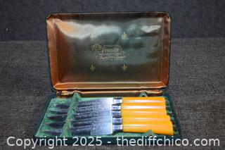 Stainless Bakelite Steak Knives plus case