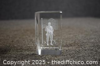 Laser Art "We Support our Troops" - 2in x 3in