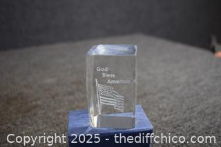 Laser Art "God Bless America" - 2in x 3in