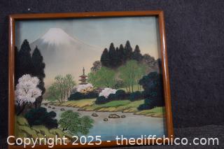 Framed Oriental Scene-Looks Original - 18in x 15in