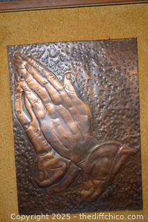 Framed Copper Praying Hands