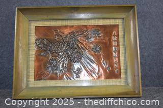 Framed Vintage Copper Art-25in x 19in