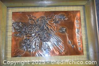 Framed Vintage Copper Art-25in x 19in