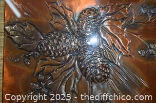 Framed Vintage Copper Art-25in x 19in