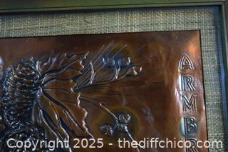 Framed Vintage Copper Art-25in x 19in