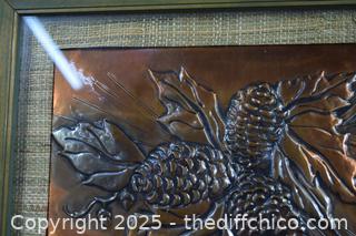 Framed Vintage Copper Art-25in x 19in