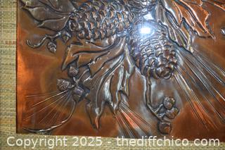 Framed Vintage Copper Art-25in x 19in