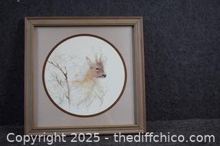 Framed Deer-13in x 13in
