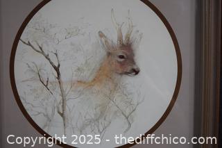 Framed Deer-13in x 13in