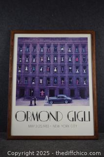 Framed 1960 Girls in the Window by Ormond Gigle-24in x 30in