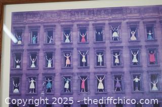 Framed 1960 Girls in the Window by Ormond Gigle-24in x 30in