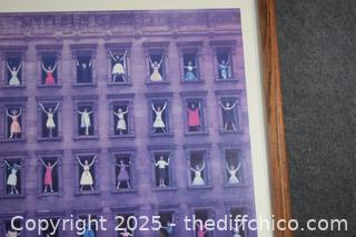 Framed 1960 Girls in the Window by Ormond Gigle-24in x 30in