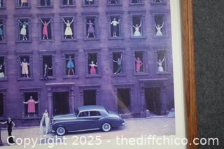 Framed 1960 Girls in the Window by Ormond Gigle-24in x 30in