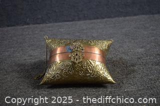 Brass and Copper Pillow Moroccan Purse