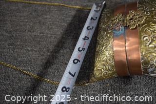 Brass and Copper Pillow Moroccan Purse