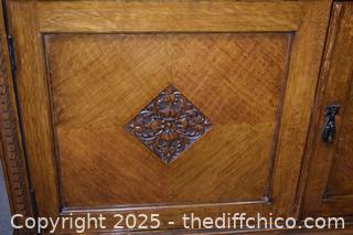 Vintage Oak Hutch/Secretary-52in x 20in x 94in - more info below