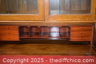 Vintage Oak Hutch/Secretary-52in x 20in x 94in - more info below