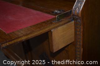 Vintage Oak Hutch/Secretary-52in x 20in x 94in - more info below