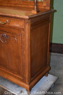 Vintage 2 Piece French Oak Hutch-55 1/4in x 20 3/4in x 102 1/2-more info below