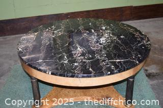 Marble Top Coffee Table-38in dia x 17in -more info below