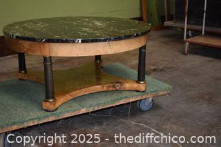 Marble Top Coffee Table-38in dia x 17in -more info below