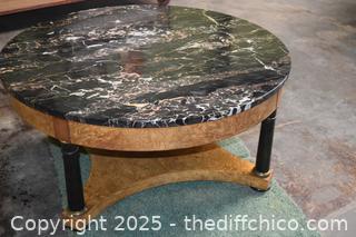 Marble Top Coffee Table-38in dia x 17in -more info below