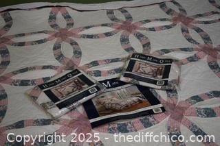 King Rose Wedding Ring Quilt plus 2 shams-100in x 92in