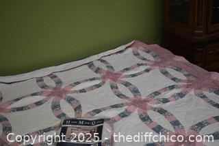 King Rose Wedding Ring Quilt plus 2 shams-100in x 92in