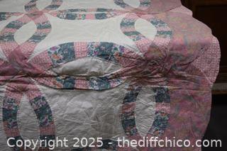 King Rose Wedding Ring Quilt plus 2 shams-100in x 92in
