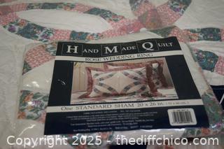 King Rose Wedding Ring Quilt plus 2 shams-100in x 92in