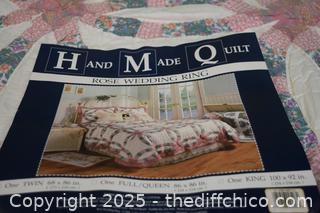 King Rose Wedding Ring Quilt plus 2 shams-100in x 92in
