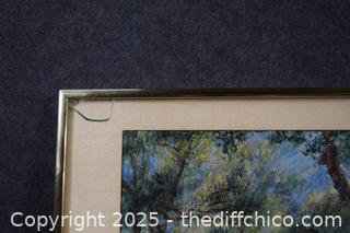 Framed Original-24in x 18in-broken corner glass