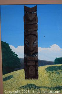 Framed Totem Pole Art