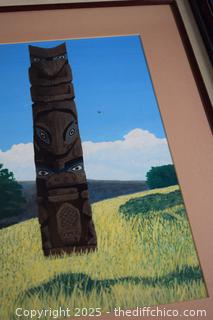 Framed Totem Pole Art