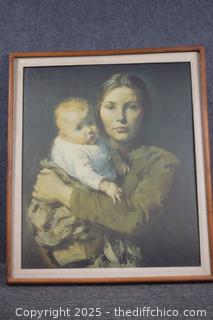 Framed Mother and Child-20in x23in