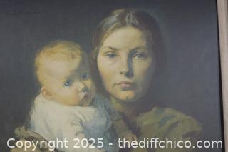 Framed Mother and Child-20in x23in