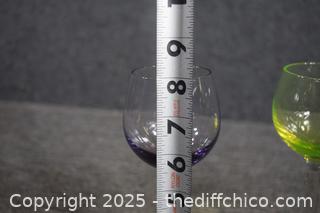 2 Colored Wine glasses