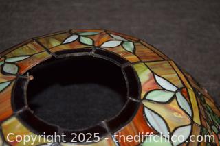 Damaged Stain Glass Lamp Shade-20in dia x 8in