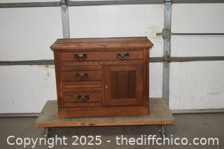 Vintage Wood Cabinet-36in x 19in x 28in