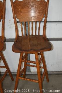 3 Swivel Bar Stools-18in x 16in x 48in